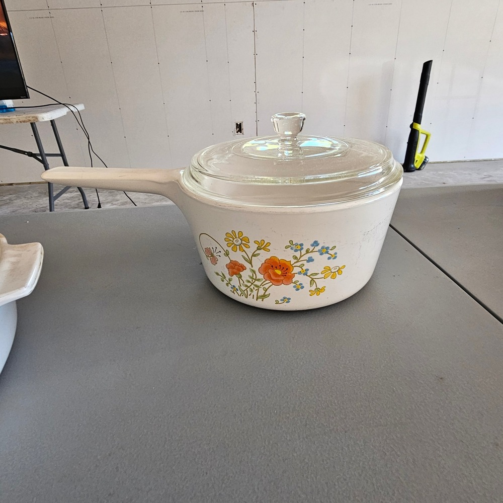 Vintage Corning Ware Rangetoppers Wildflower 1.5 Qt Saucepan N-1 1/2-B With Lid